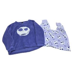 Disney The Nightmare Before Christmas Purple Sherpa Fleece Pajama Set Medium